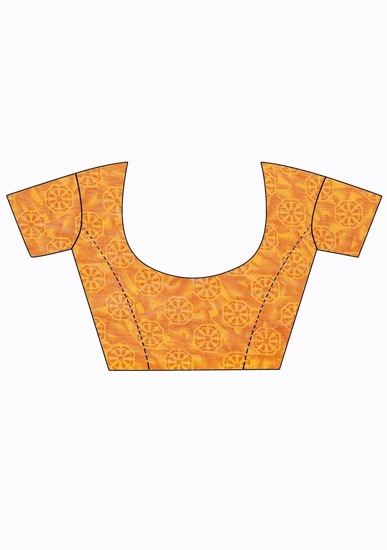 Yellow Embroidered Georgette Saree Set