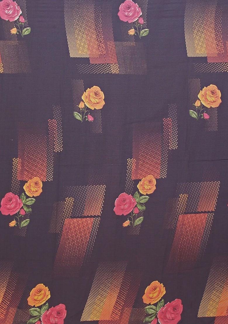 Pink Floral Georgette Saree Set (Set Of 2)