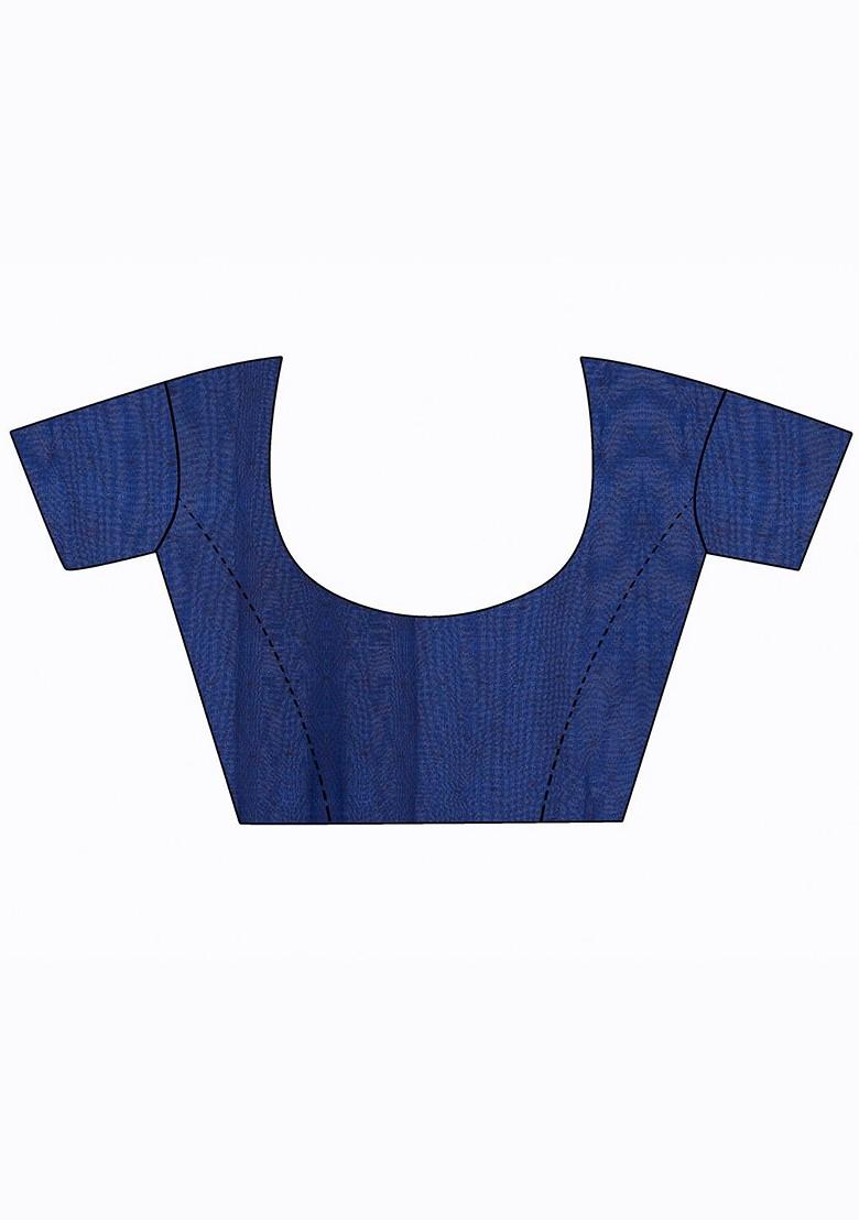 Navy Blue Embroidered Georgette Saree Set