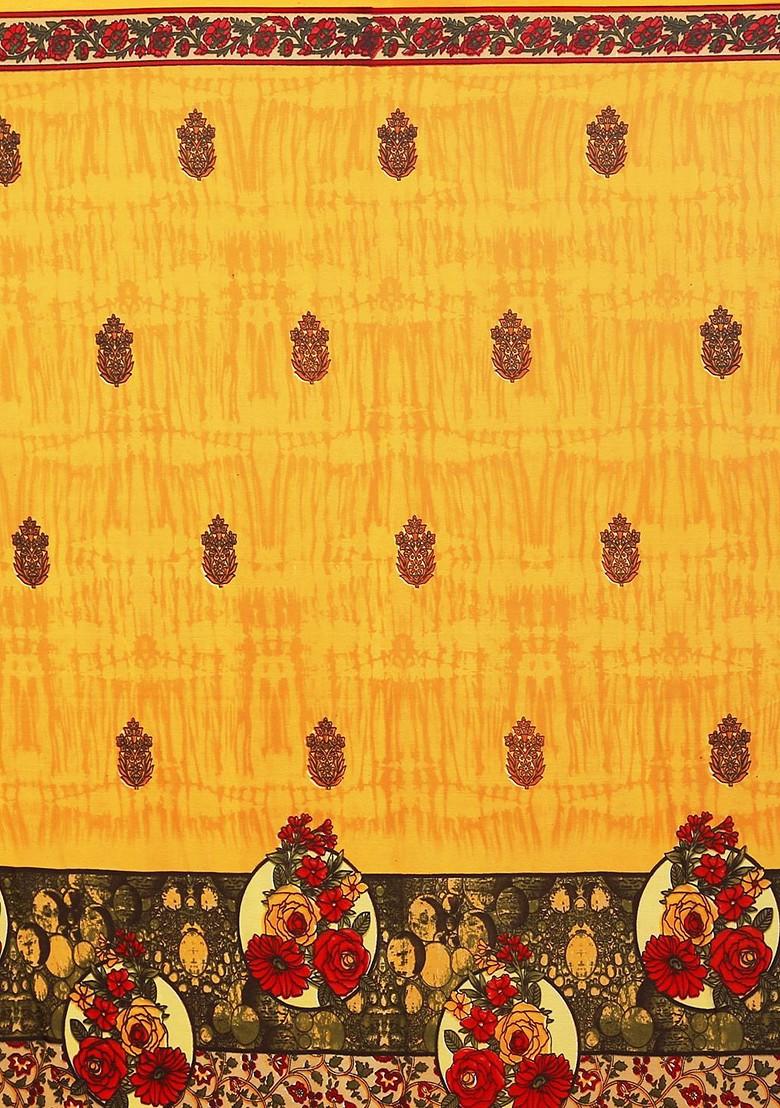 Magenta Printed Georgette Saree Set