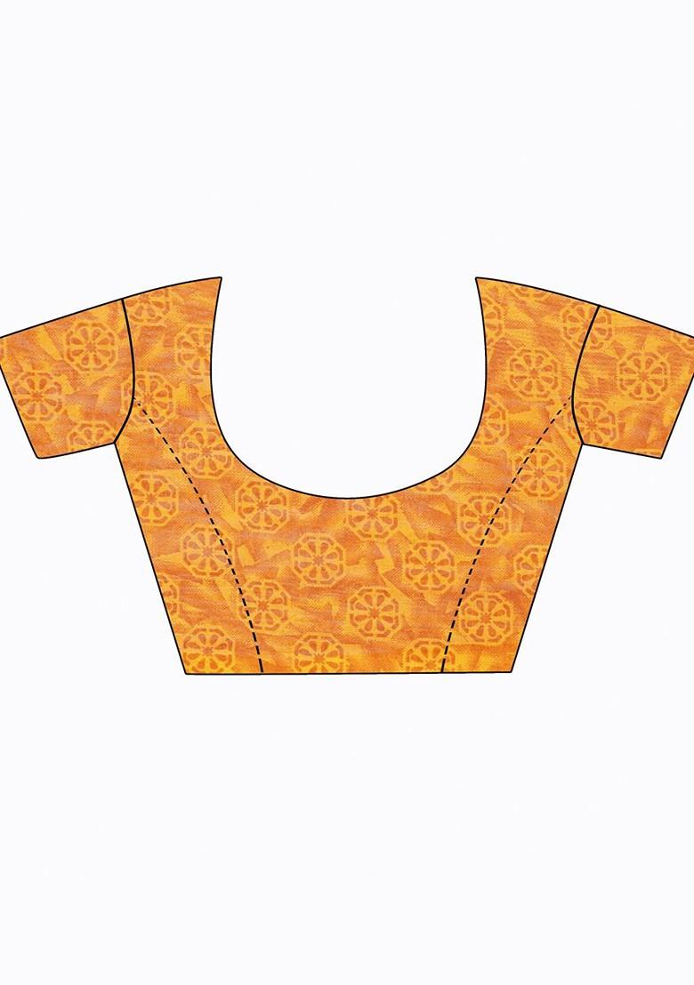 Yellow Embroidered Georgette Saree Set