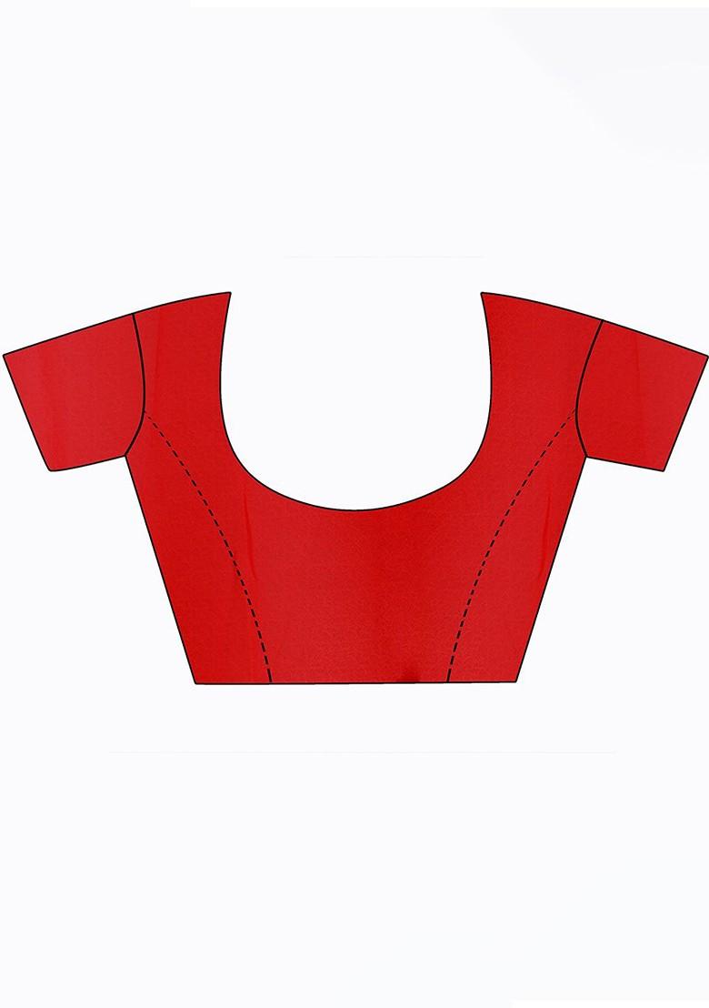 Red Floral Georgette Saree Set