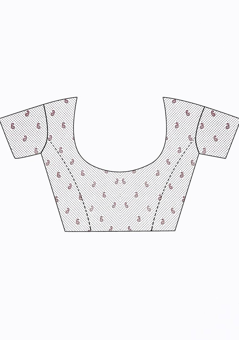 White Embroidered Georgette Saree Set (Set Of 2)