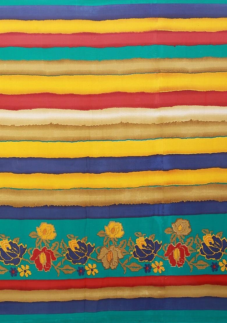 Red Floral Georgette Saree Set (Set Of 2)