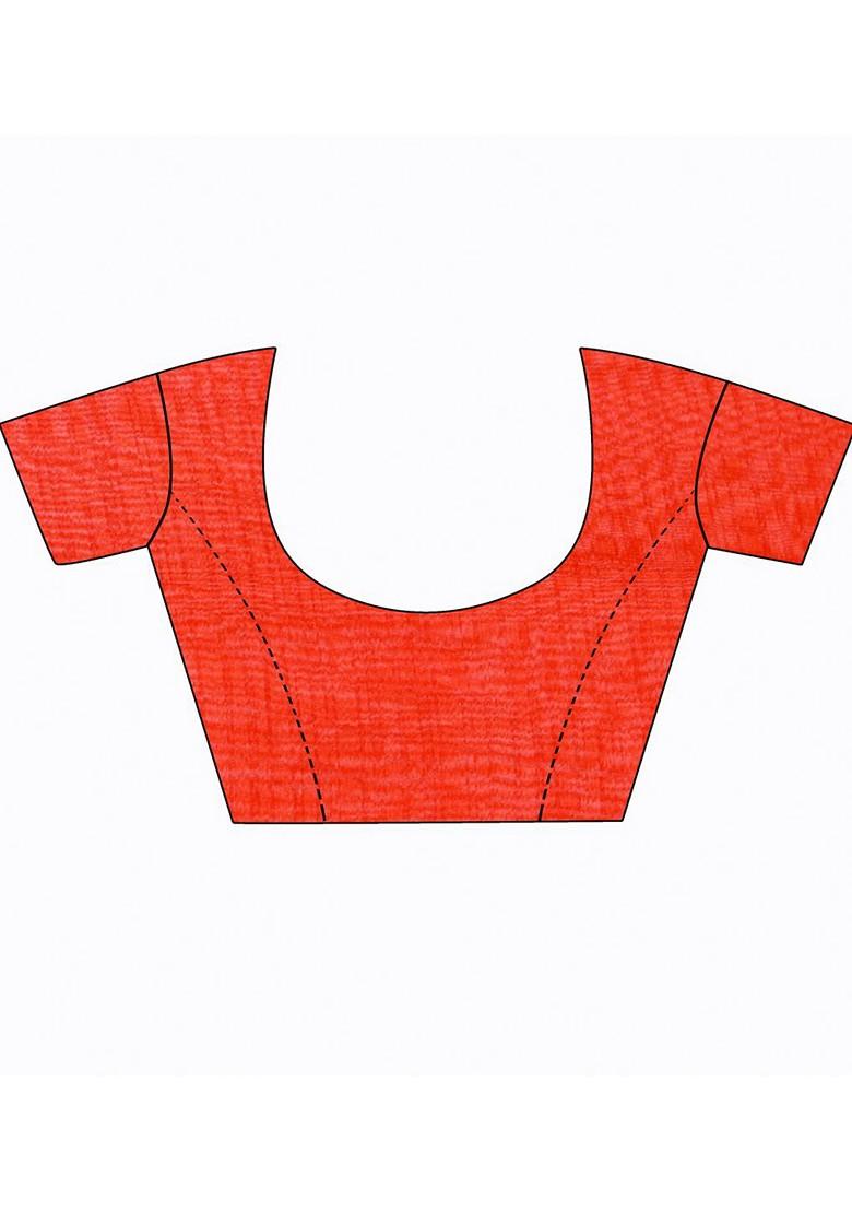 Red Embroidered Georgette Saree Set