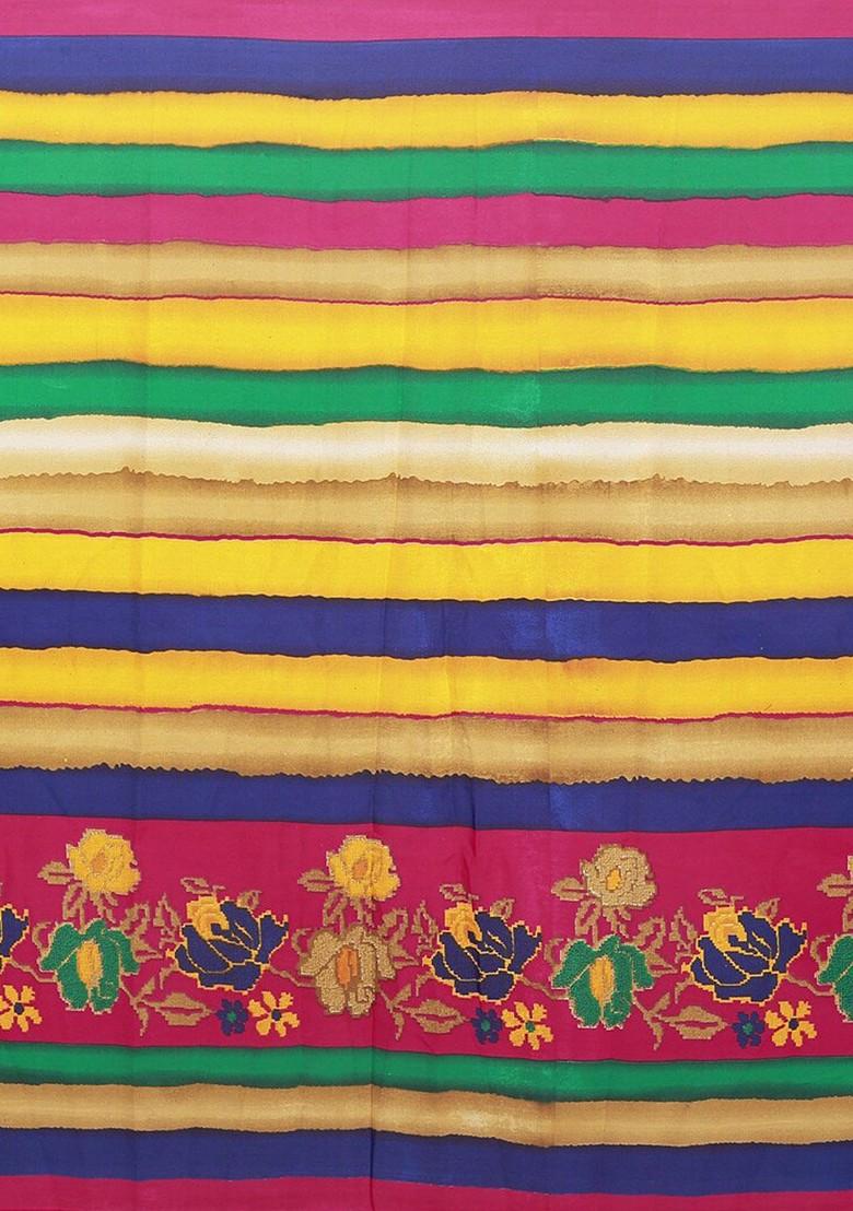 Brown Embroidered Georgette Saree Set