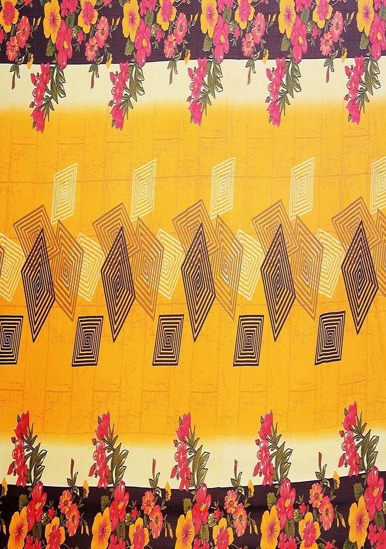 White Floral Georgette Saree Set