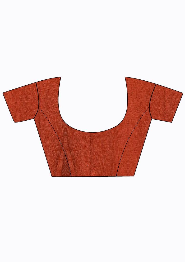 Red Floral Georgette Saree Set (Set Of 2)