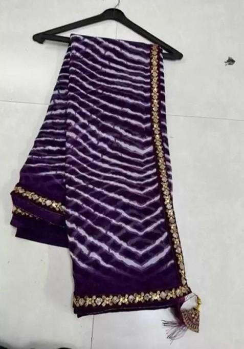 Violet Georgette Saree main image 0