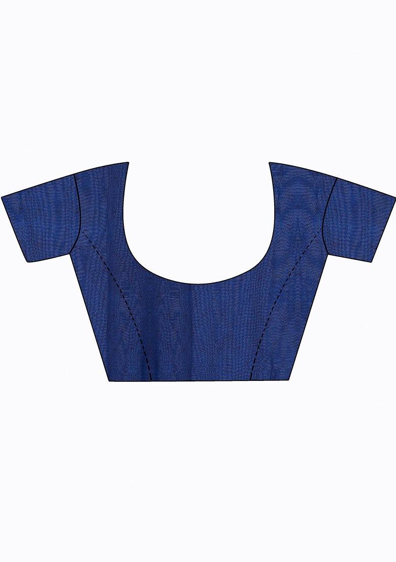 Navy Blue Embroidered Georgette Saree Set