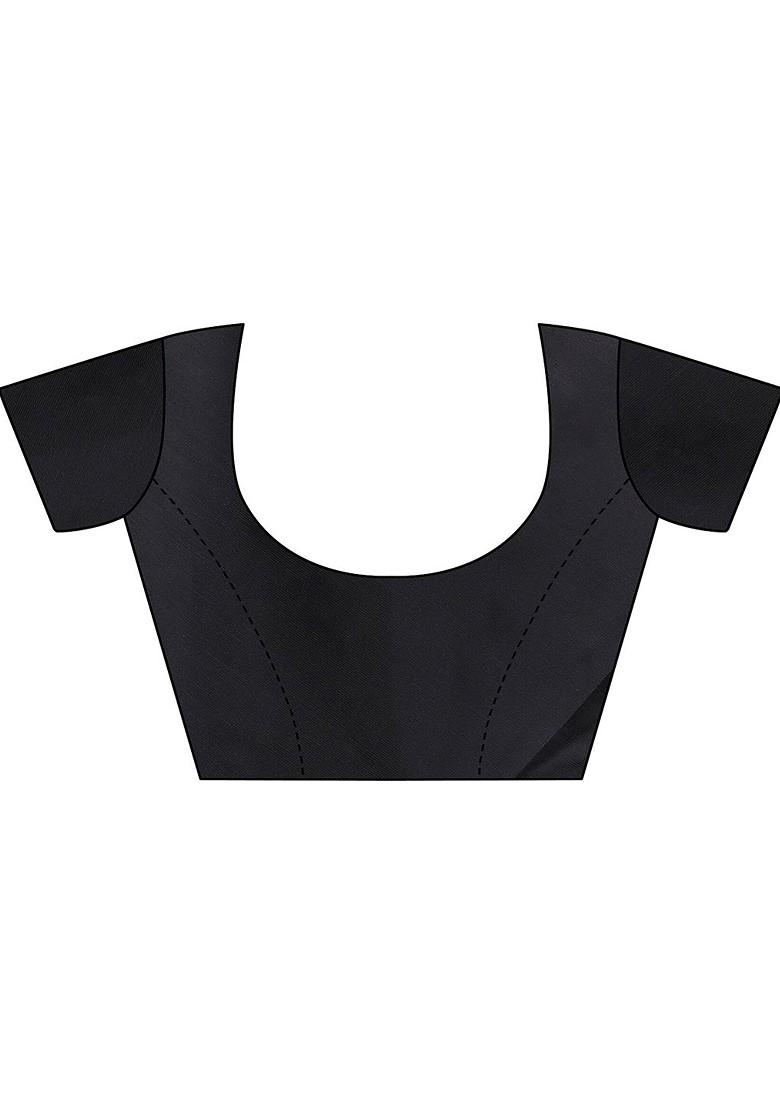 Red Floral Art Silk Saree Set