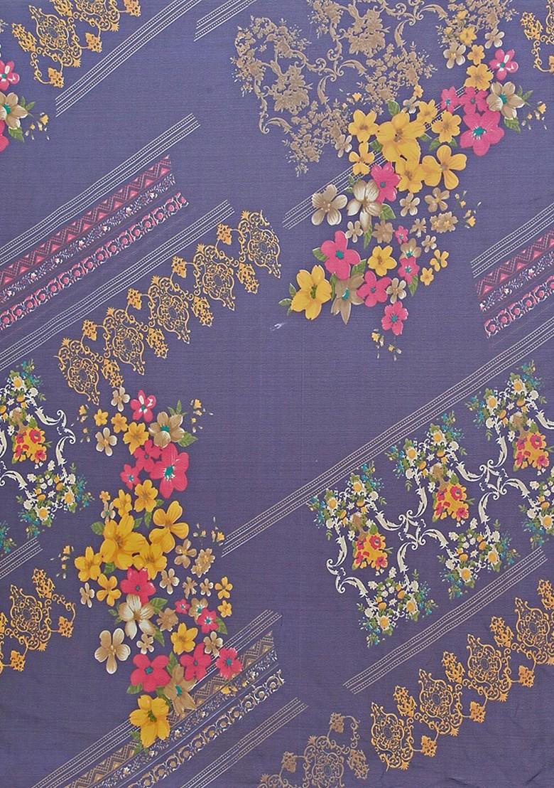 Beige Geometric Print Georgette Saree Set (Set Of 2)