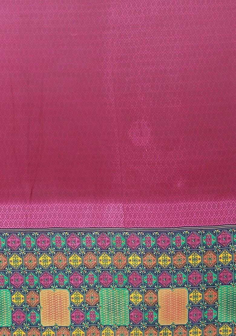 Maroon Embroidered Georgette Saree Set