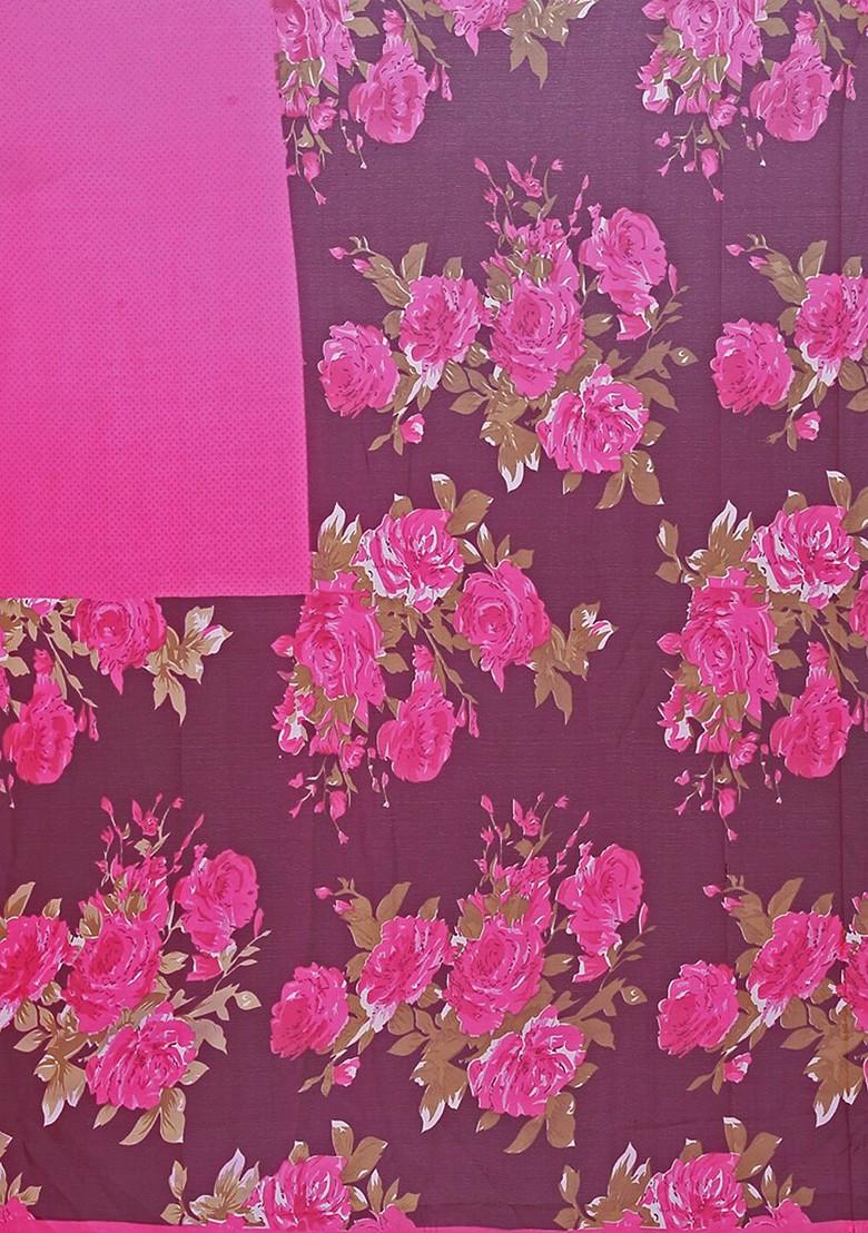 Turquoise Blue Embroidered Georgette Saree Set (Set Of 2)