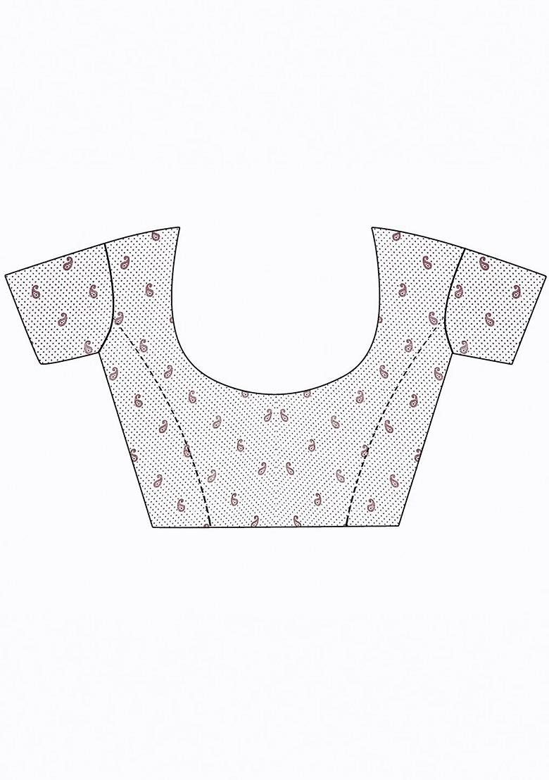 White Printed Georgette Saree Set (Set Of 2)