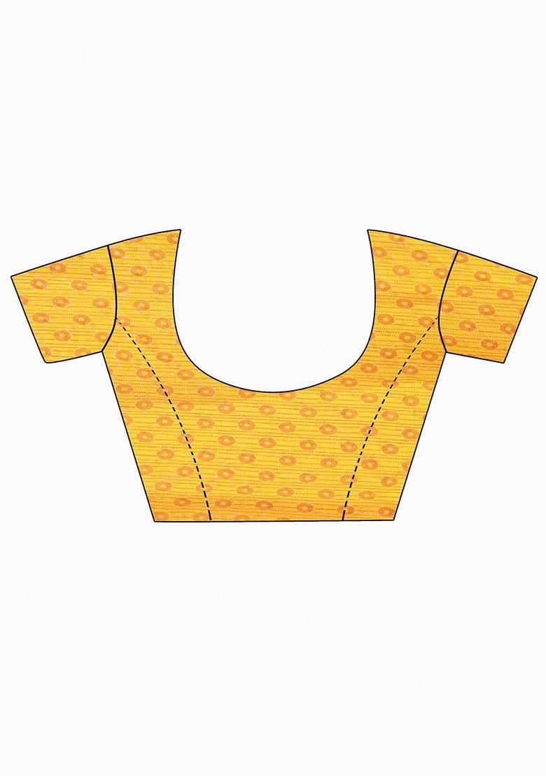 Red Embroidered Poly Blend Saree Set