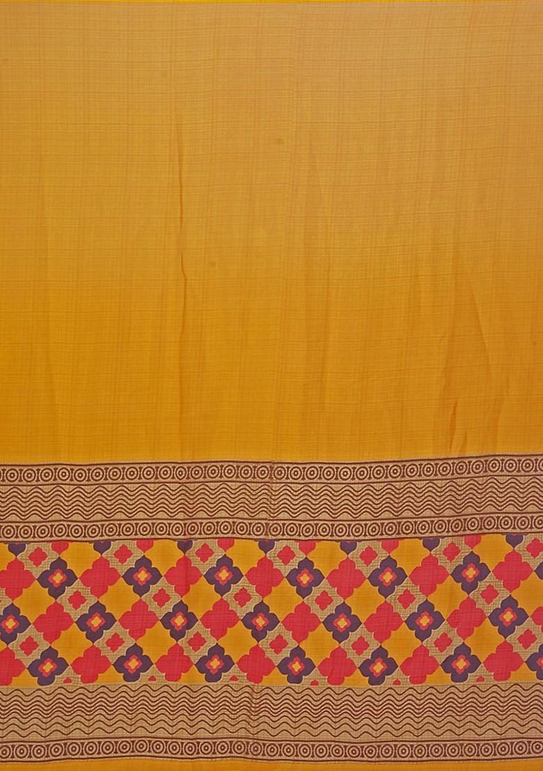 Green Printed Georgette Saree Set (Set Of 2)