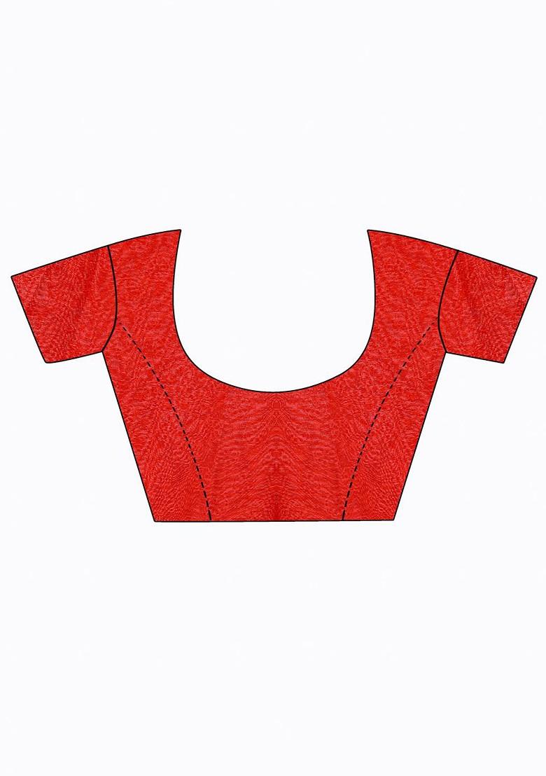 Brown Embroidered Poly Blend Saree Set