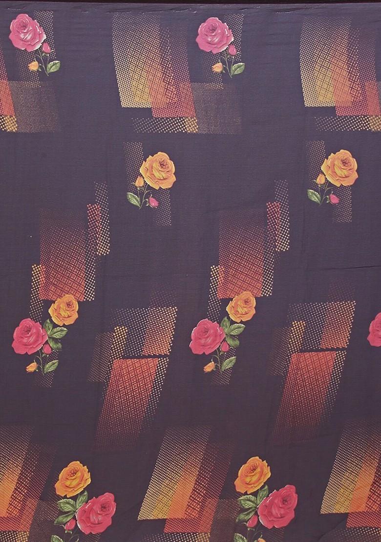 Pink Printed Georgette Saree Set (Set Of 2)