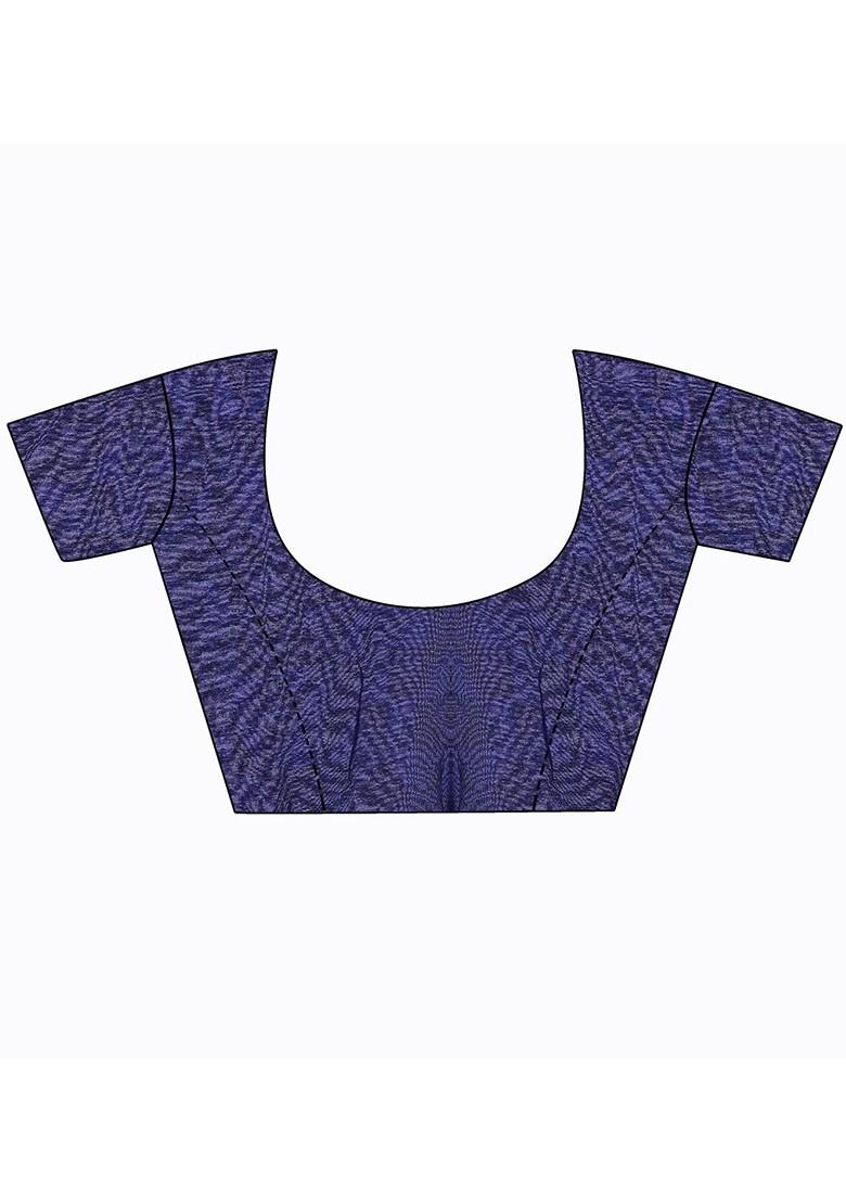 Navy Blue Embroidered Georgette Saree Set