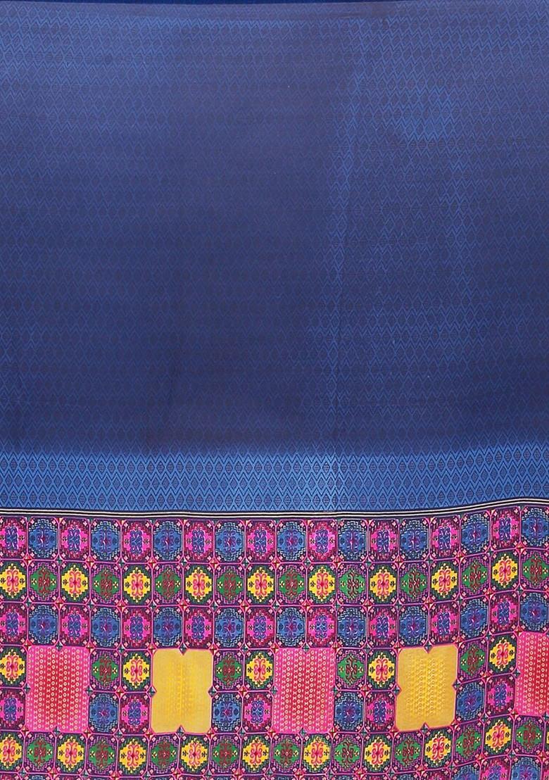 Pink Floral Georgette Saree Set (Set Of 2)