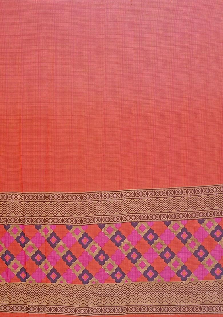 Beige Embroidered Georgette Saree Set (Set Of 2)