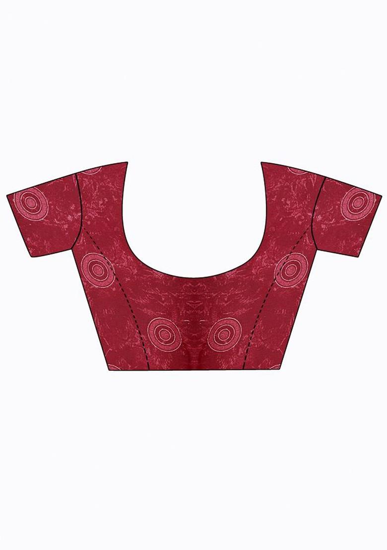 Beige Printed Georgette Saree Set (Set Of 2)