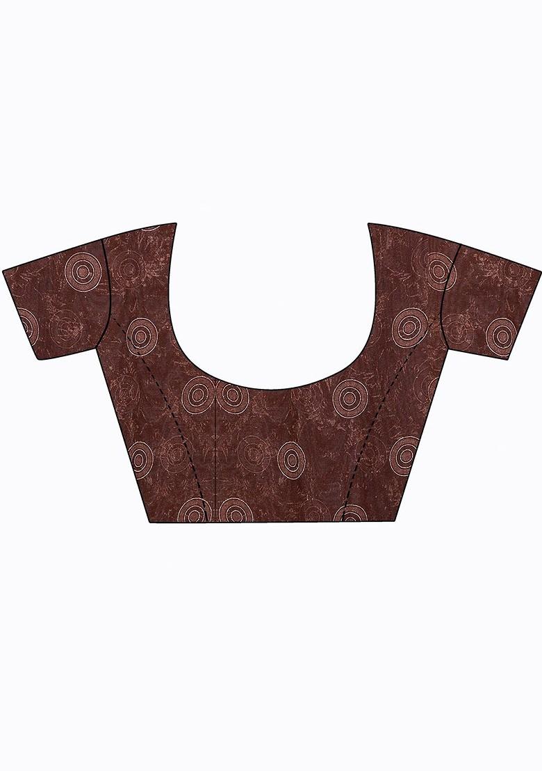 Beige Embroidered Georgette Saree Set