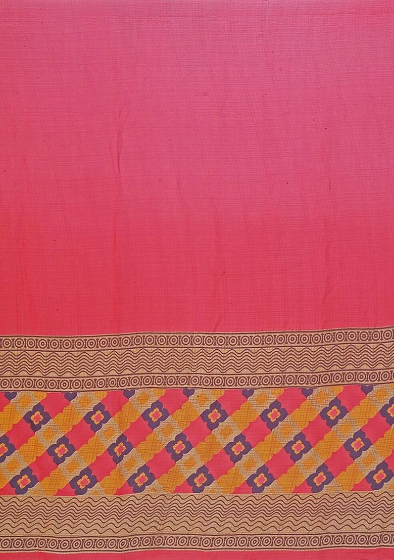 Red Floral Georgette Saree Set (Set Of 2)