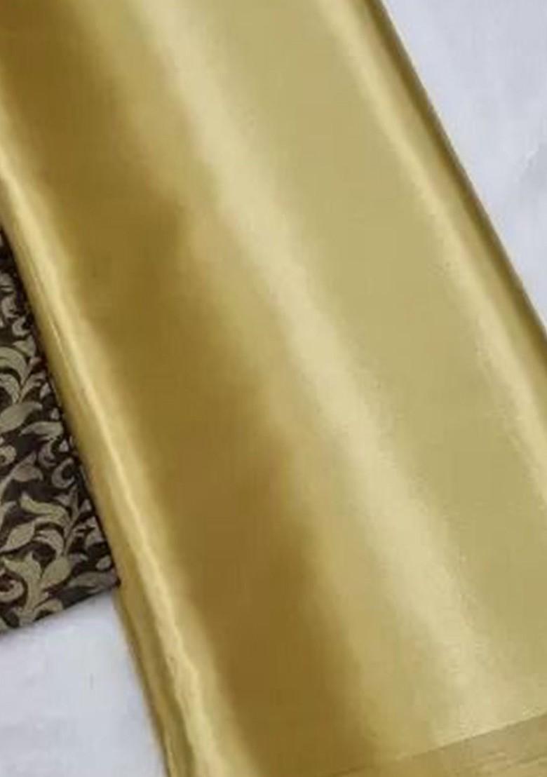 Gold Embroidered Satin Saree Set
