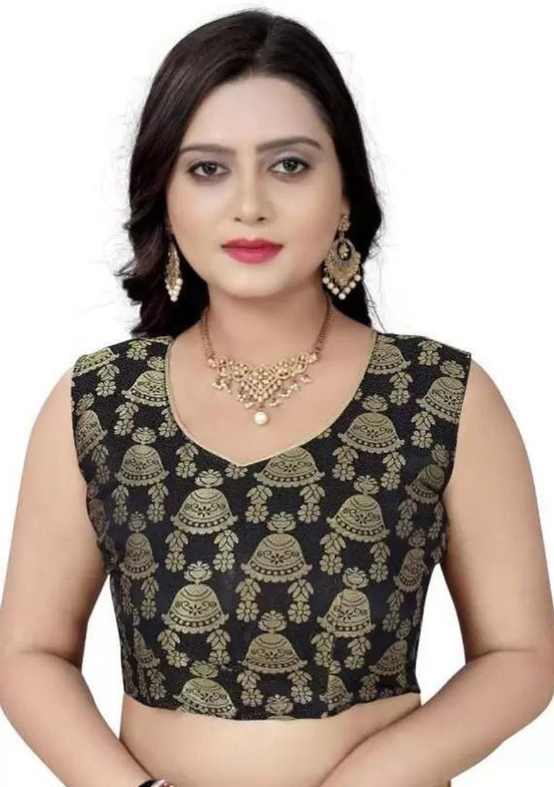 Green Embroidered Satin Saree Set