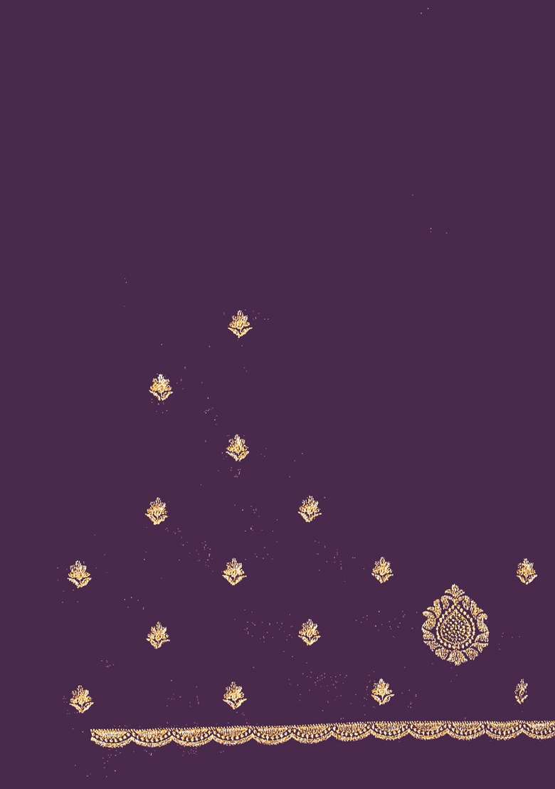 Purple Sequin Work Silk Blend Saree Set for Diwali and Festive Wear - Indya