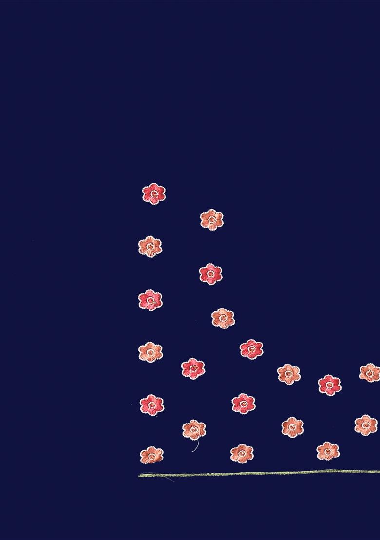 Navy Blue Sequin Work Net Saree Set - Indya