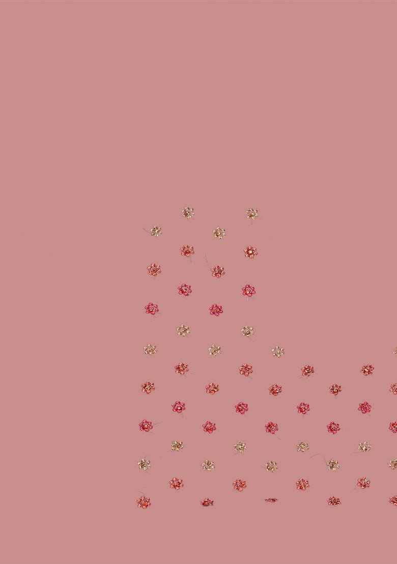 Lavender Sequin Work Net Saree Set - Indya