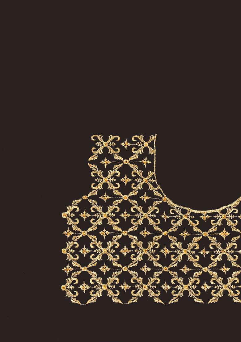 Black Sequin Work Art Silk Saree Set