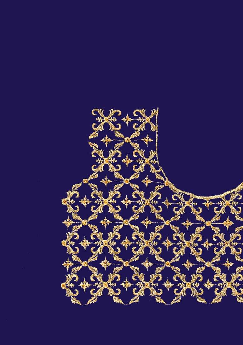 Navy Blue Sequin Work Art Silk Blend Saree Set for Diwali and Festive Wear - Indya