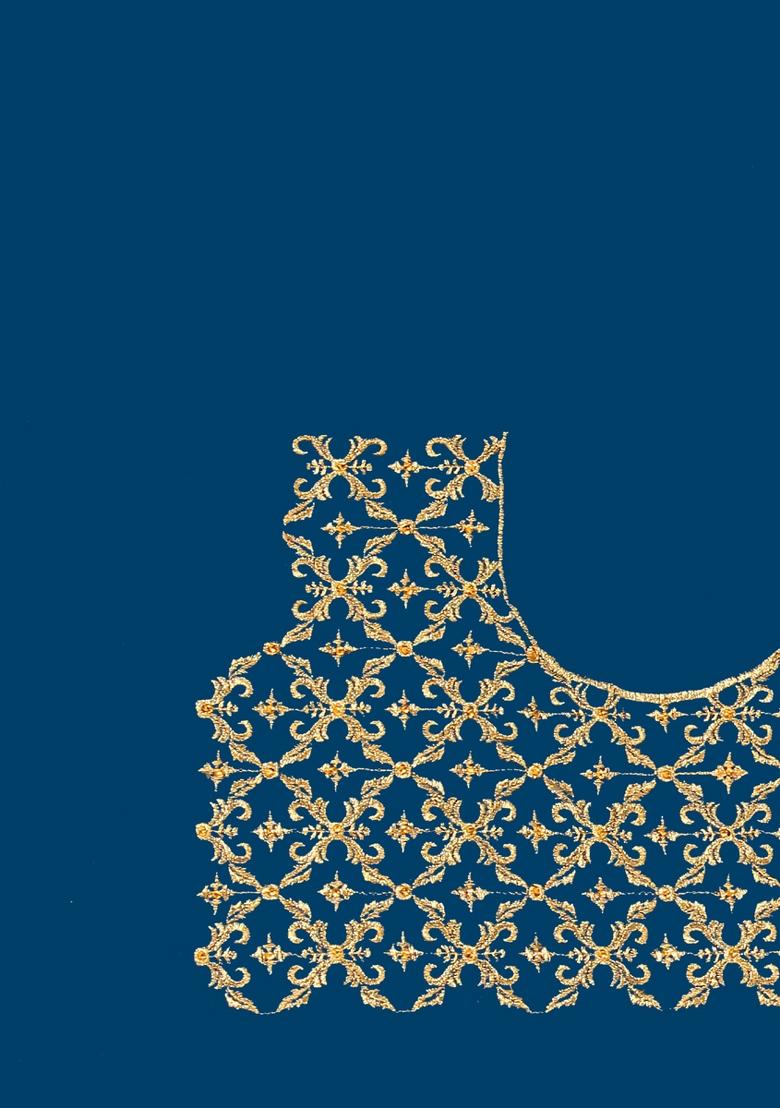 Teal Blue Sequin Work Art Silk Saree Set