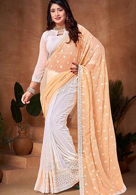 Yellow Zari Work Georgette Saree Set