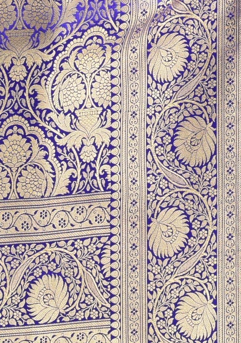 Orange Zari Work Silk Saree Set