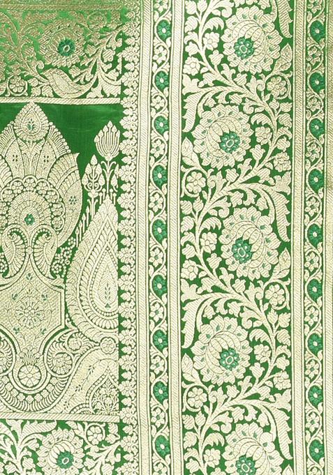 Brown Zari Work Silk Saree Set