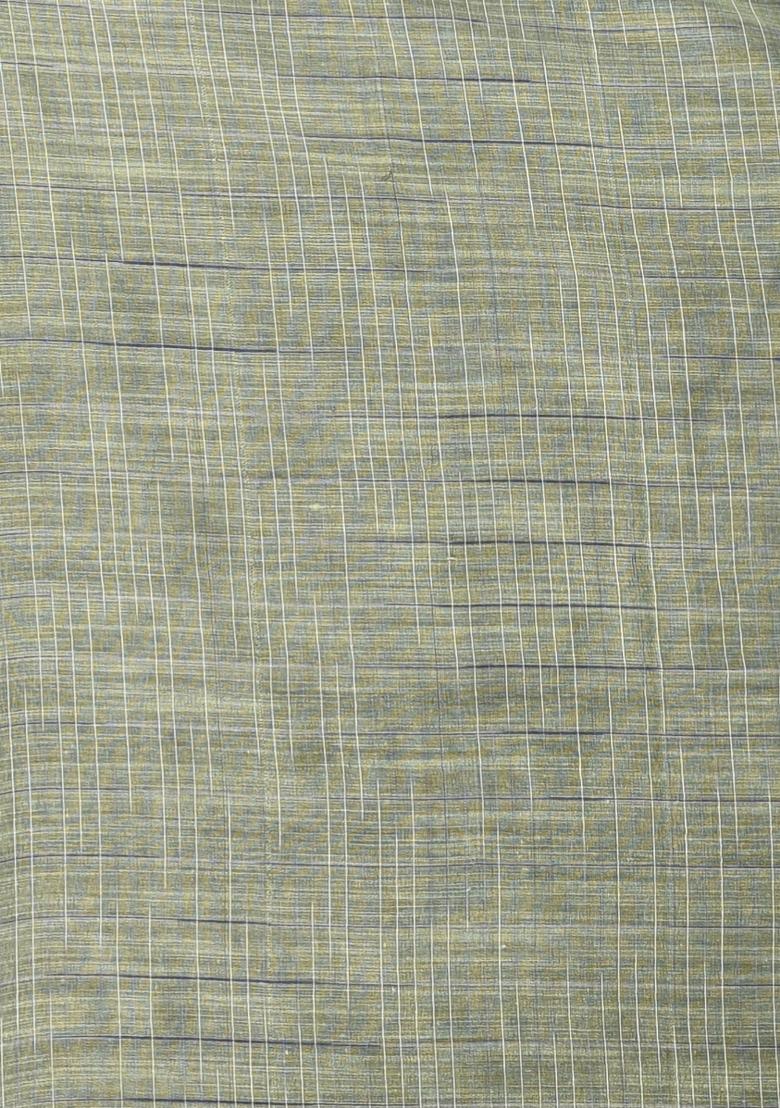 Teal Blue Solid Cotton Saree Set