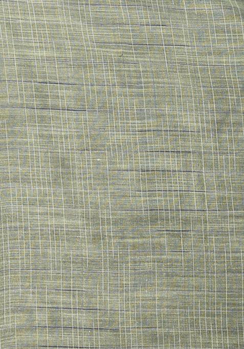 Teal Blue Solid Cotton Saree Set