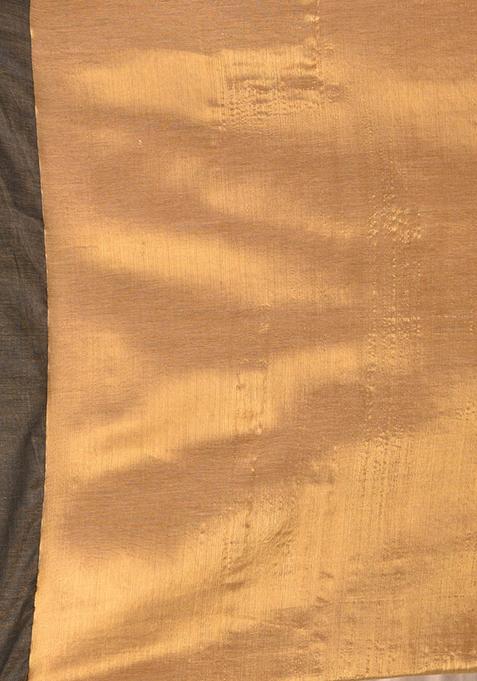 Golden Solid Tissue Saree Set
