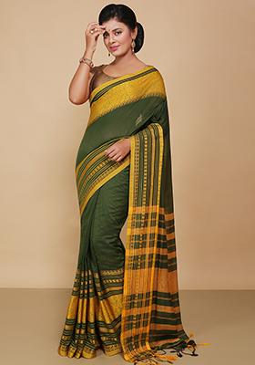Pista Green Embroidered Art Silk Saree Set