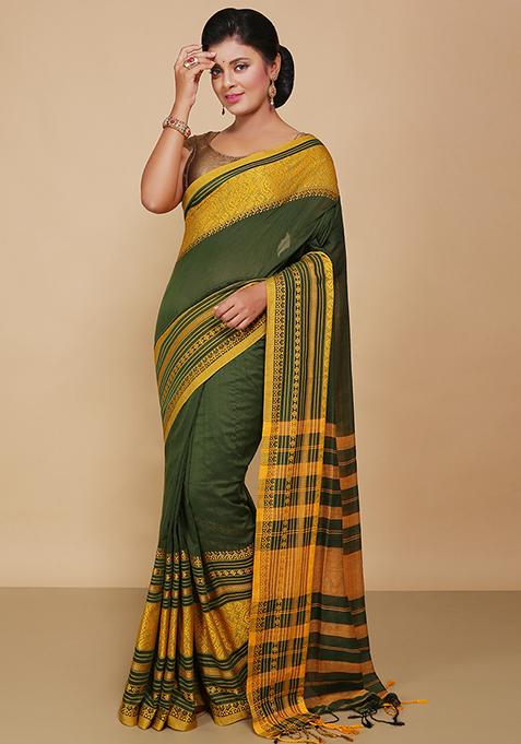 Pista Green Embroidered Art Silk Saree Set