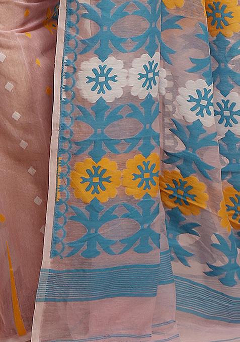 Light Pink Jamdani Art Silk Saree