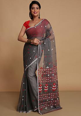 Black Weaving Art Silk Saree