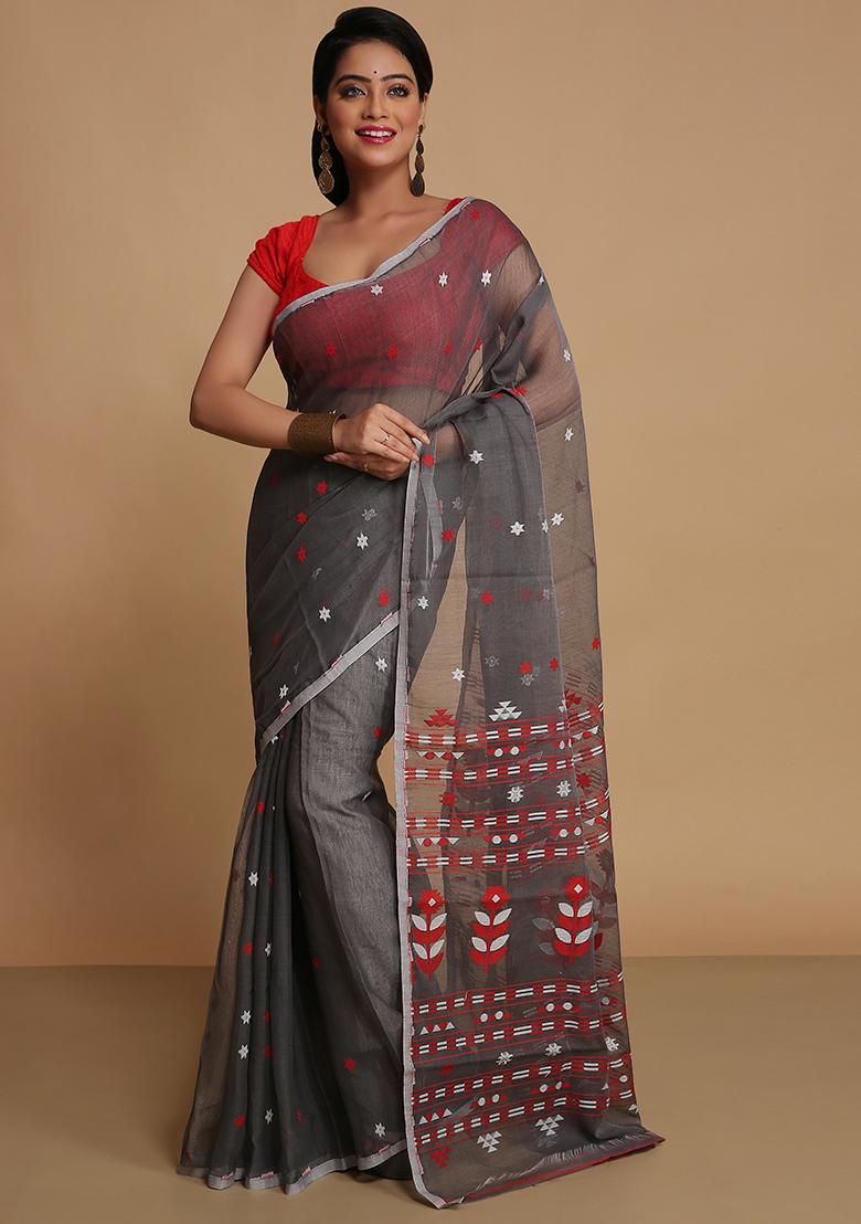 Black Weaving Art Silk Saree