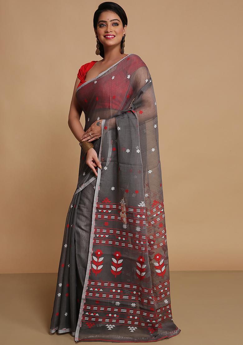 Black Weaving Art Silk Saree