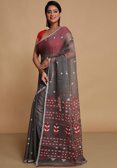Black Weaving Art Silk Saree